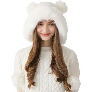 Women Naibai 2Winter Sherpa Beanie Hats Knit Ear Flaps Peruvian Cover Ears